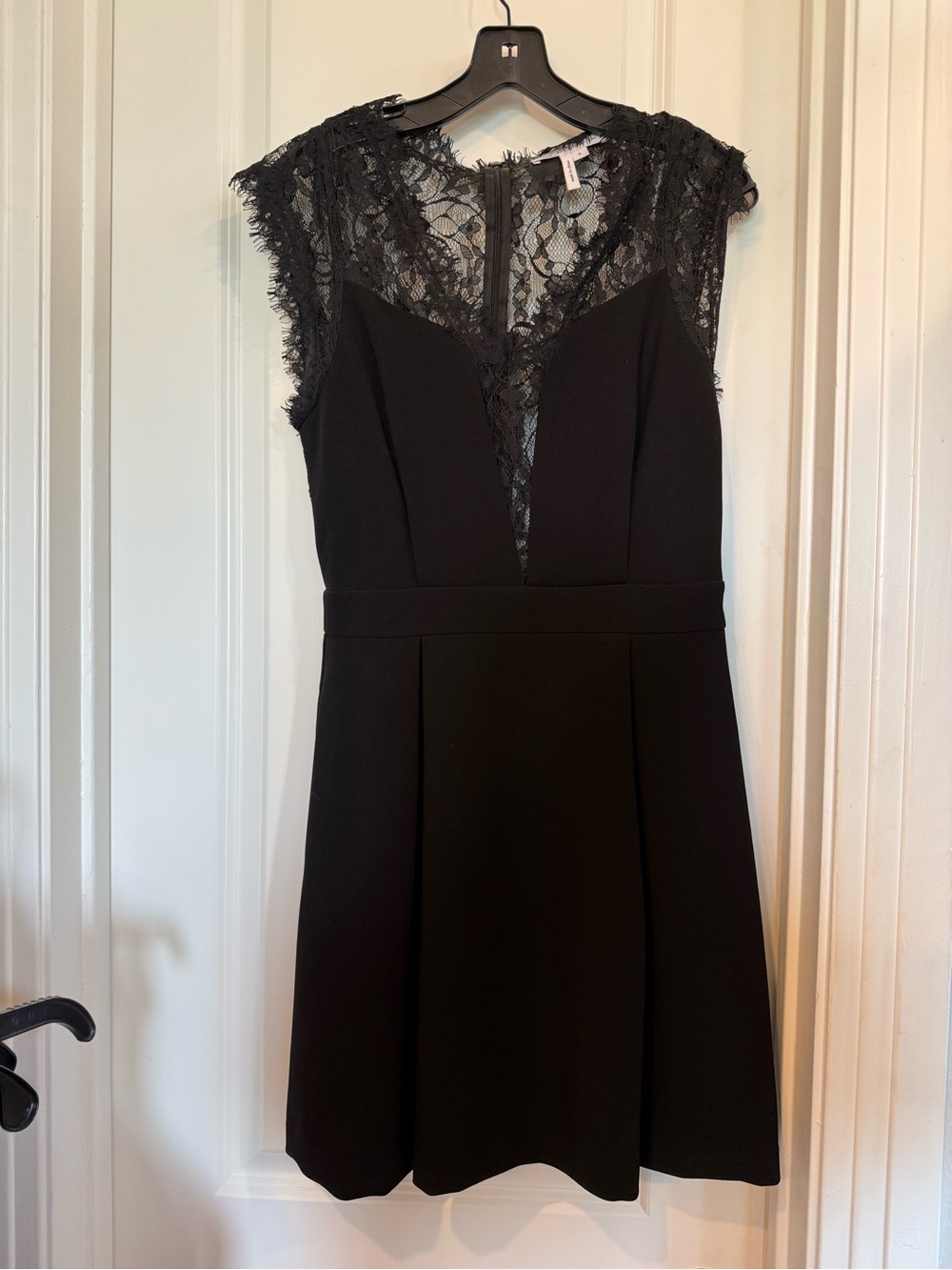 BCBGeneration Black Lace-Detail Fit & Flare Mini Dress